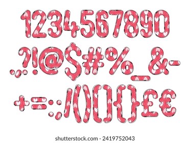 Versatile Collection of Hearts Numbers and Punctuation for Various Uses