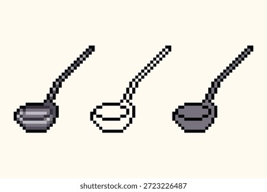 Una colección versátil de iconos de pixel art de alta calidad aptos para el desarrollo de juegos y el diseño digital. Este conjunto incluye un terrario de la naturaleza, una bombilla ecológica, un guante de horno doméstico, una mano robótica futurista, una espada de plata clásica y un cucharón de cocina de metal.