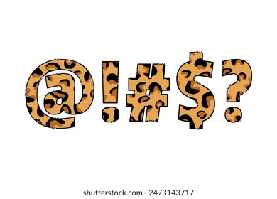 Colección versátil de Leopard Color Font Doodle Letter Illustration