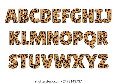 Versatile Collection of Leopard Color Font Doodle Letter Illustration