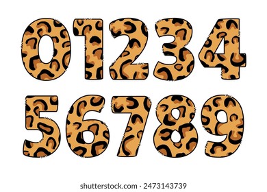 Colección versátil de Leopard Color Font Doodle Letter Illustration