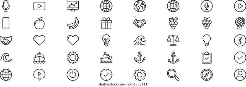 Una colección versátil de iconos de línea para una interfaz de usuario moderna. Perfecto para el Diseño web, los App móviles y la creación de un lenguaje visual consistente en sus proyectos.