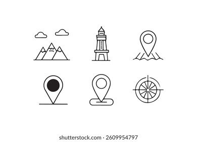 ​A versatile collection of location vector icons, perfect for web and mobile applications, enhancing user navigation and geographic representation.