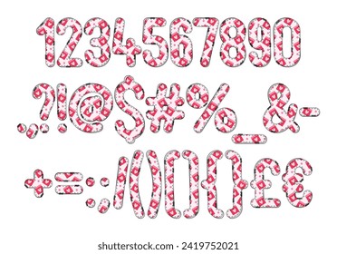 Versatile Collection of Love Calendar Numbers and Punctuation for Various Uses