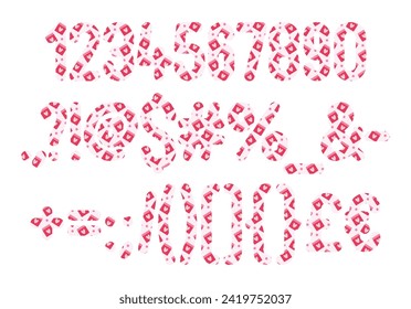 Versatile Collection of Love Calendar Numbers and Punctuation for Various Uses