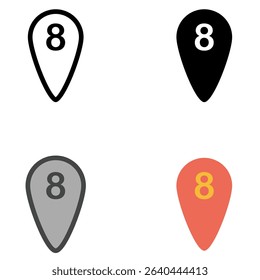 A versatile collection of map marker vector icons in four unique styles: outline, solid, dual tone, and flat. Perfect for use in mobile apps, GPS navigation, travel websites, location-based services.