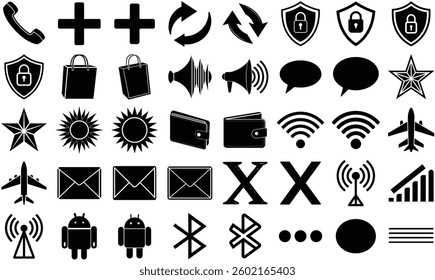 A versatile collection of modern flat icons, perfect for enhancing web and mobile app user interfaces. Includes essential icons for technology, business, communication, and more.