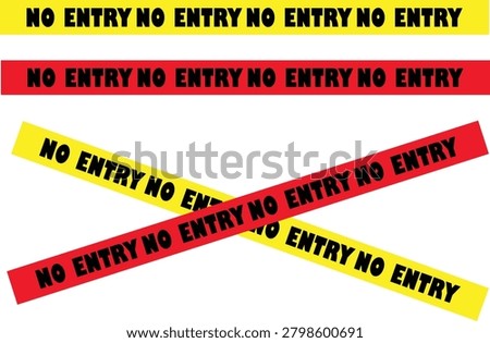 A versatile collection of 'NO ENTRY' warning tapes, including straight and crossed designs in red and yellow, for diverse safety indications.