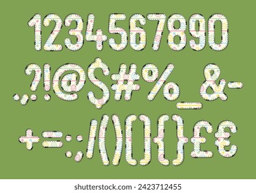 Versatile Collection of Pastel Eggs Numbers and Punctuation for Various Uses