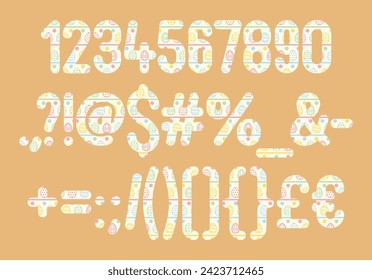 Versatile Collection of Pastel Eggs Numbers and Punctuation for Various Uses