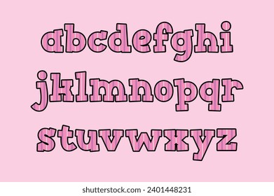 Versatile Collection of Pink Line Alphabet Letters for Various Uses