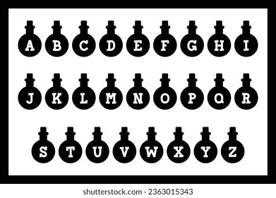 Colección versátil de letras de alfabeto de poción para diversos usos