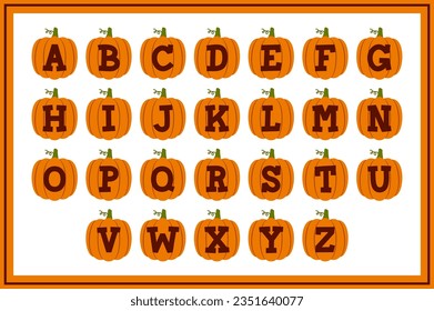 Versatile Collection of Pumpkin Alphabet Letters for Various Uses