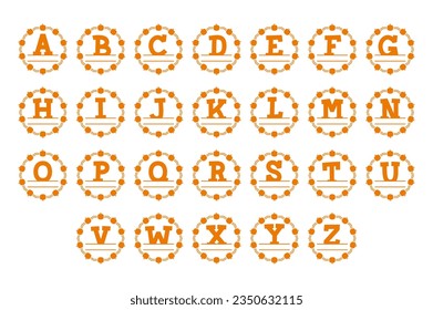 Versatile Collection of Pumpkin Monogram Alphabet Letters for Various Uses