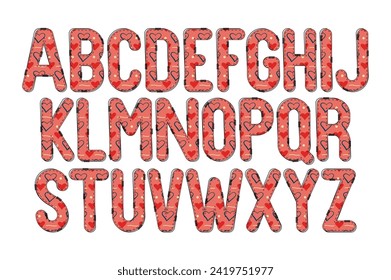 Versatile Collection of Red Romance Alphabet Letters for Various Uses