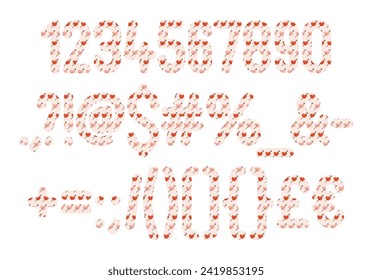Versatile Collection of Romance Numbers and Punctuation for Various Uses