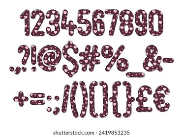 Versatile Collection of Romantic Numbers and Punctuation for Various Uses