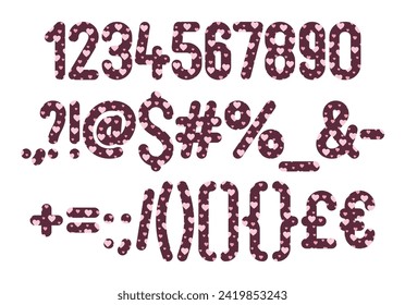 Versatile Collection of Romantic Numbers and Punctuation for Various Uses