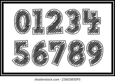 Versatile Collection of Scribble Creations Numbers for Various Uses
