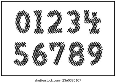 Versatile Collection of Scribble Creations Numbers for Various Uses