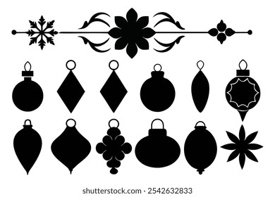 A versatile collection of silhouette border ornaments featuring elegant and intricate designs. Ideal for invitations, frames, and decorative projects that require a classic, stylish touch.