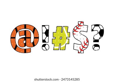 Versatile Collection of Sports Ball Color Font Doodle Letter Illustration