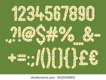 Versatile Collection of Spring Carrot Numbers and Punctuation for Various Uses