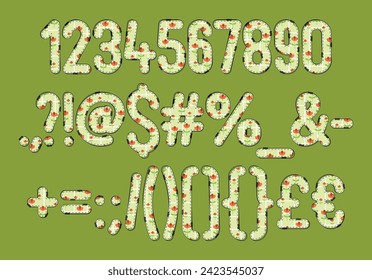 Versatile Collection of Spring Florals Numbers and Punctuation for Various Uses