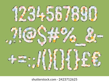 Versatile Collection of Springtime Numbers and Punctuation for Various Uses