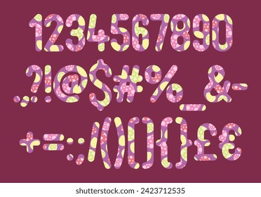 Versatile Collection of Sunny Eggs Numbers and Punctuation for Various Uses