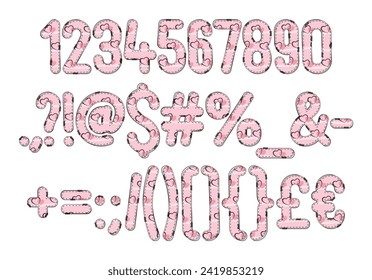 Versatile Collection of Sweetheart Numbers and Punctuation for Various Uses