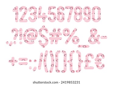 Versatile Collection of Sweetheart Numbers and Punctuation for Various Uses