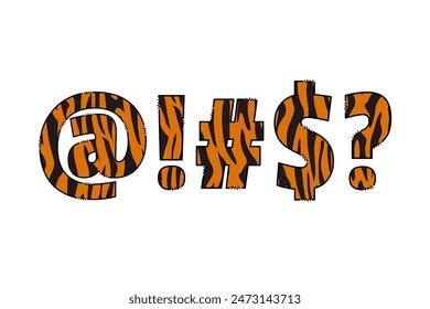Versatile Collection of Tiger Color Font Doodle Letter Illustration