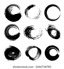 A versatile collection of vector paint brush strokes, ink splatters, grunge lines, and artistic design elements. Includes dirty overlays, watercolor splashes, black silhouettes, and torn paper effects