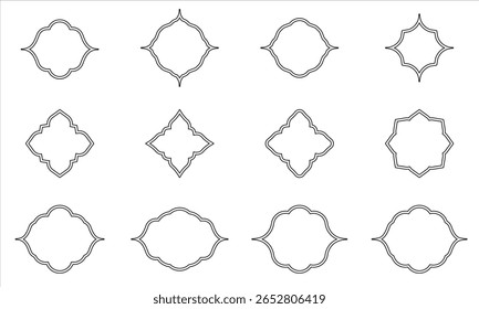 A versatile collection of vintage-inspired label frame silhouettes in vector format