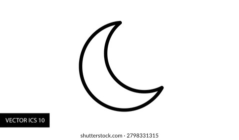 Versatile crescent moon symbol for meteorological displays, weather applications, and environmental monitoring interfaces.