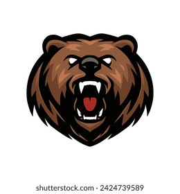 Versatile design of bear head vintage illustration ideal for logo icon and more, embodying strength with a touch of wilderness.