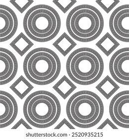 Versatile design pattern with geometric shapes and balanced symmetry, perfect for wallpapers, textiles, web backgrounds, and product packaging. Adds a modern, seamless aesthetic to any project.