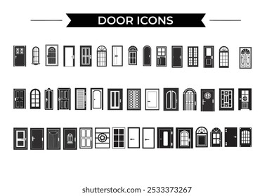 Colección de iconos de vector de puerta versátil