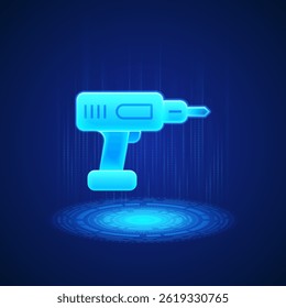 Ícone de broca versátil simbolizando potência, precisão e versatilidade em projetos de construção e DIY. Ideal para conteúdo relacionado a ferramentas, aprimoramento doméstico e tarefas mecânicas