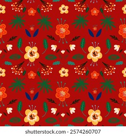 Versatile Floral Seamless Pattern: Vector Designs for Paper, Fabric, Interiors and More