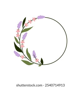 Ilustración de corona floral versátil, ideal para invitaciones, logotipos y otros proyectos de diseño. Personalizable y disponible en formato Vector