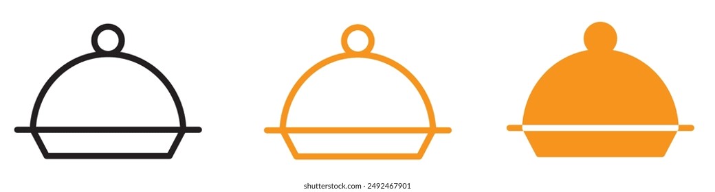 Versatile Food Tray and Cover Icon for Catering and Food Service Graphics Ideal for Representing Meal Presentation and Food Delivery