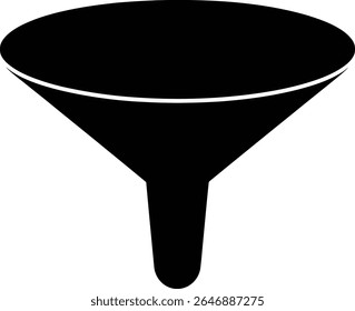 Versátil embudo Una simple ilustración gráfica en blanco y negro de una forma de embudo clásico, ideal para diversas aplicaciones