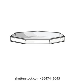 desenho animado de plataforma de vidro versátil. inovador durável, varejo personalizado, galeria de museus sinal de plataforma de vidro versátil.