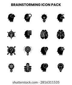 Versatile  Glyph vector icons from Brainstorming for UI and UX.