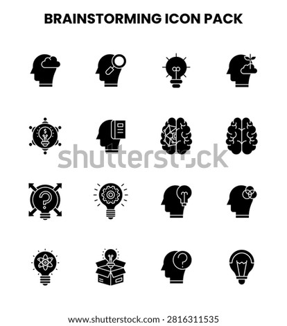 Versatile  Glyph vector icons from Brainstorming for UI and UX.