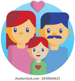 A versatile graphic featuring a stylized family unit, perfect for representing home, community, or personal connections in a clean, modern aesthetic.