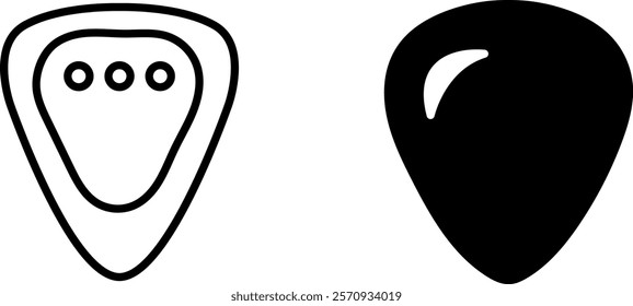 "Versatile Guitar Pick Vector Icon Set for Music and Instrument Designs"