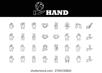 Versatile hand gesture icons for diverse communication needs. Ideal for presentations, websites, and social media, conveying connection, assistance, and collaboration.